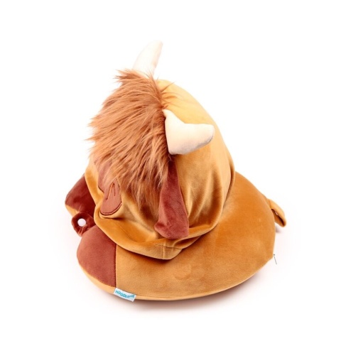 Poduszka podróżna z kapturem - Krowa Szkocka - Hoodeazzz Highland Coo
