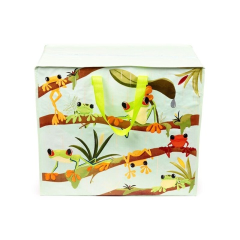 Uniwersalna Torba na pranie ubrania zabawki klocki Tropical Frogs