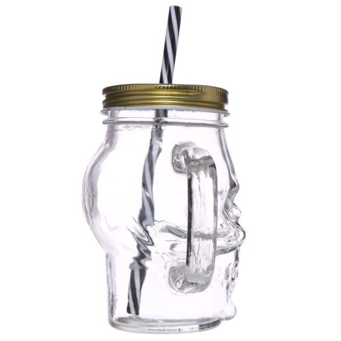 Szklanka Słoik z rurką Czaszka czacha Skull 400ml